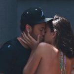 Neymar was seen smooching his lady love