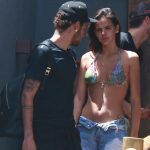 The Brazilian was pictured with his girlfriend Bruna Marquezine