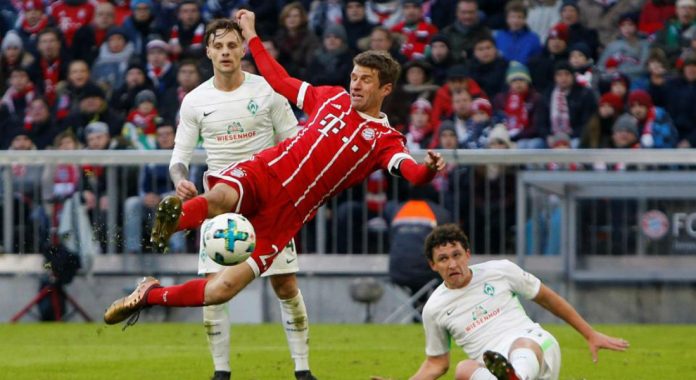 Thomas Muller levelled the score line just before the half time break