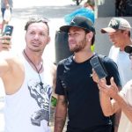 Neymar took out time to pose for selfies with fans