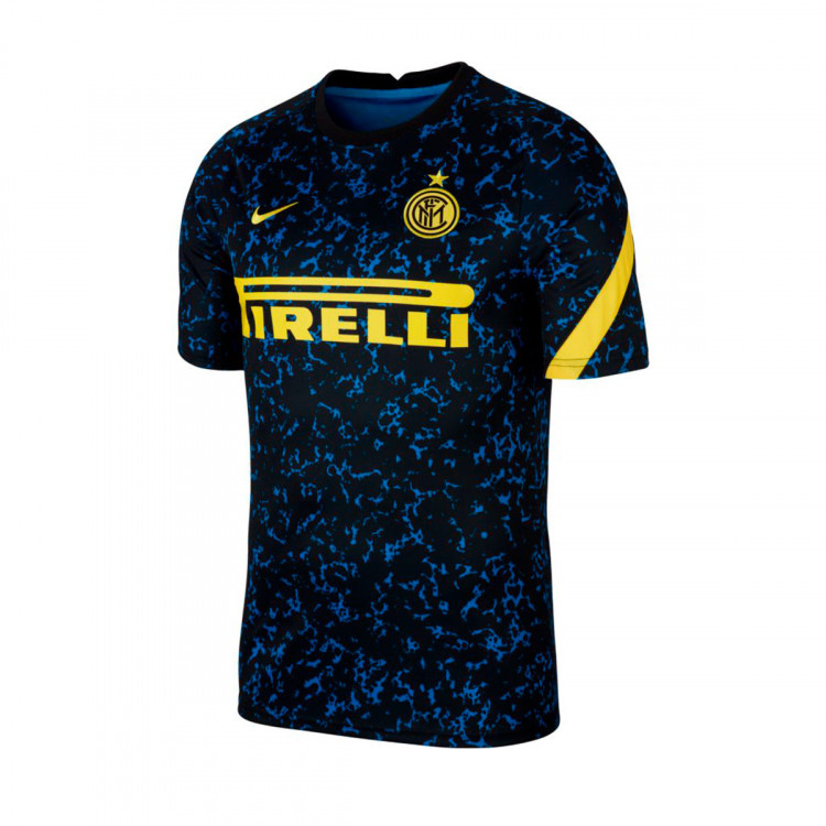 Camiseta Nike Inter Milan Pre Match Top 2020 2021 Blue Spark Tour Yellow 0 Foottheball