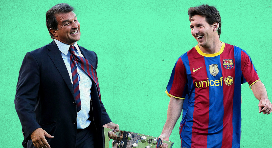 Messi and Joan Laporta