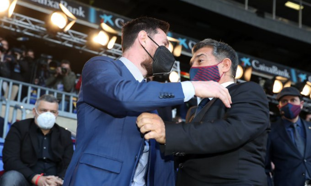 Messi and Joan Laporta