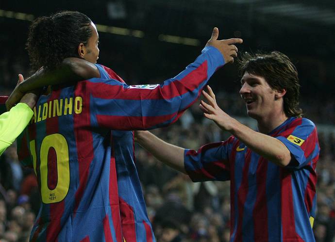 messi and dinho