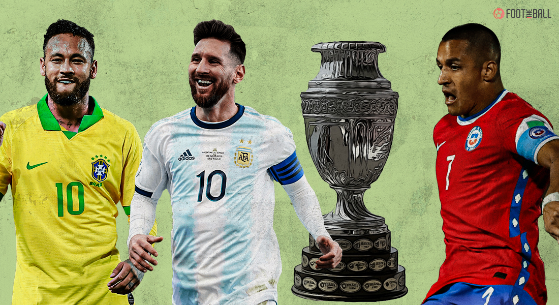 neymar, lionel messi, alexis sanchez, copa america trophy