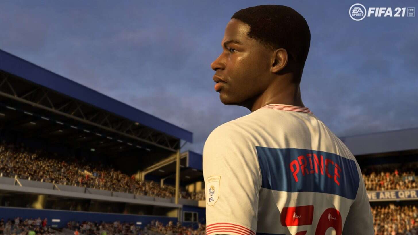 A snapshot of Kiyan Prince from the FIFA 21 game