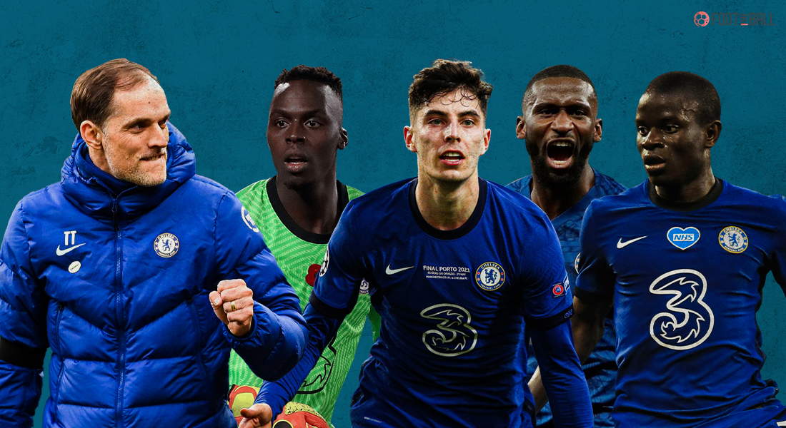 thomas tuchel, edouard mendy, kai havertz, anotonio rudiger, n'golo kante