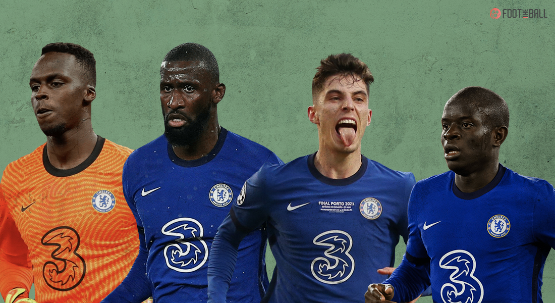 edouard mendy, antonio rudiger, kai havertz, n'golo kante