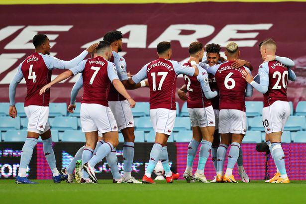 Aston Villa players in action