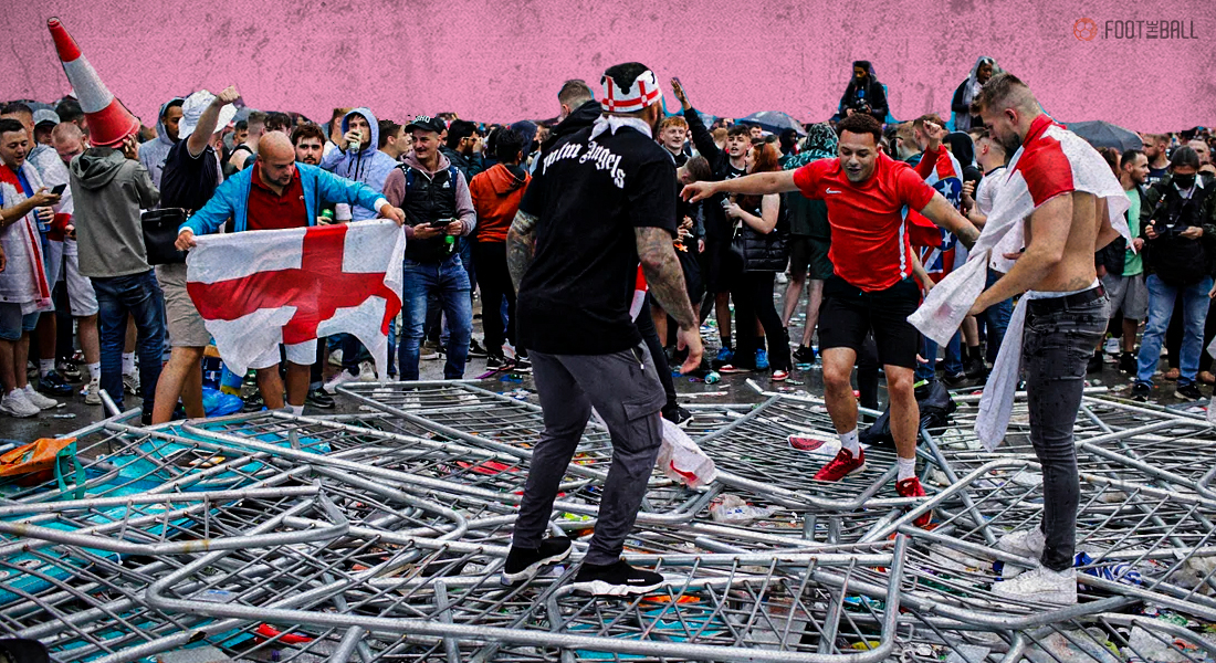 England fans causing a stampede before the final