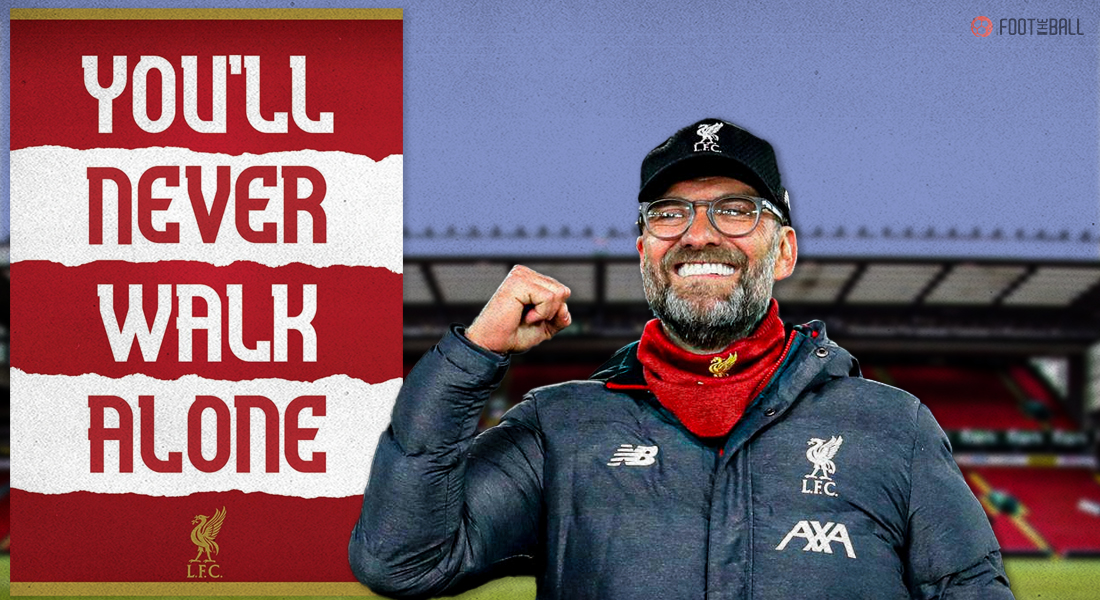 In Klopp We Trust + YNWA ( with Jurgen Klopp's image),