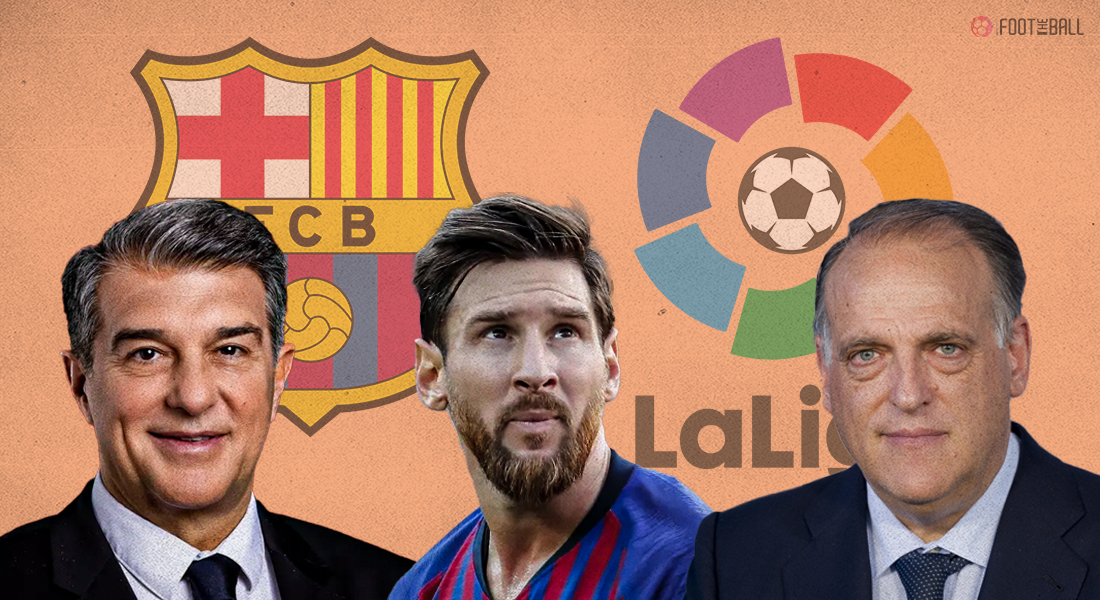 Joan Laporta, Lionel Messi, Javier Tebas