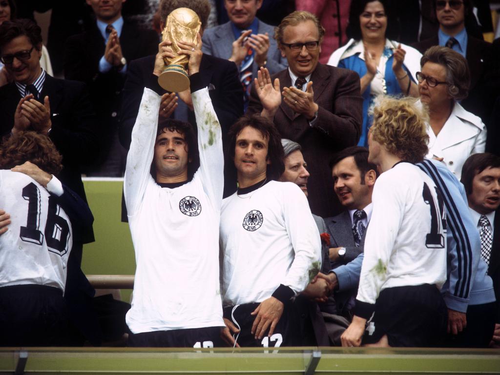 Gerd Muller lifting the 1974 World Cup