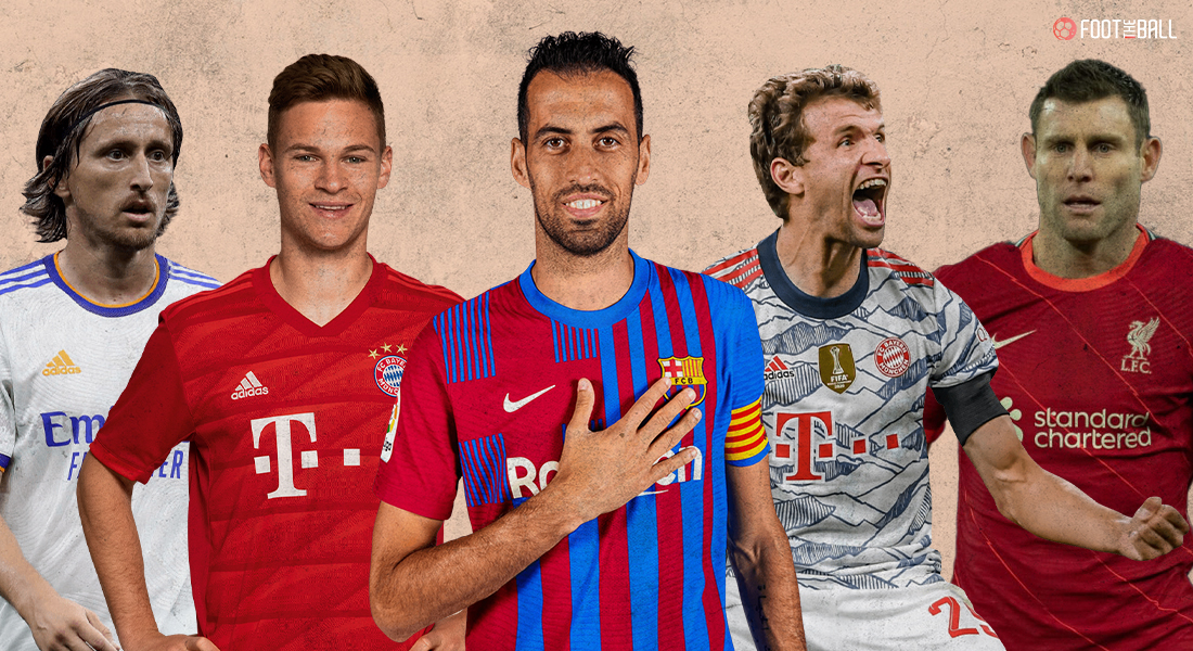 Luka Modric, Joshua Kimmich, Sergio Busquets, Thomas Muller, James Milner