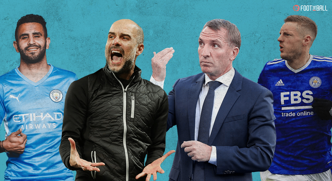 Riyad Mahrez, Pep Guardiola, Brendan Rodgers, Jamie Vardy