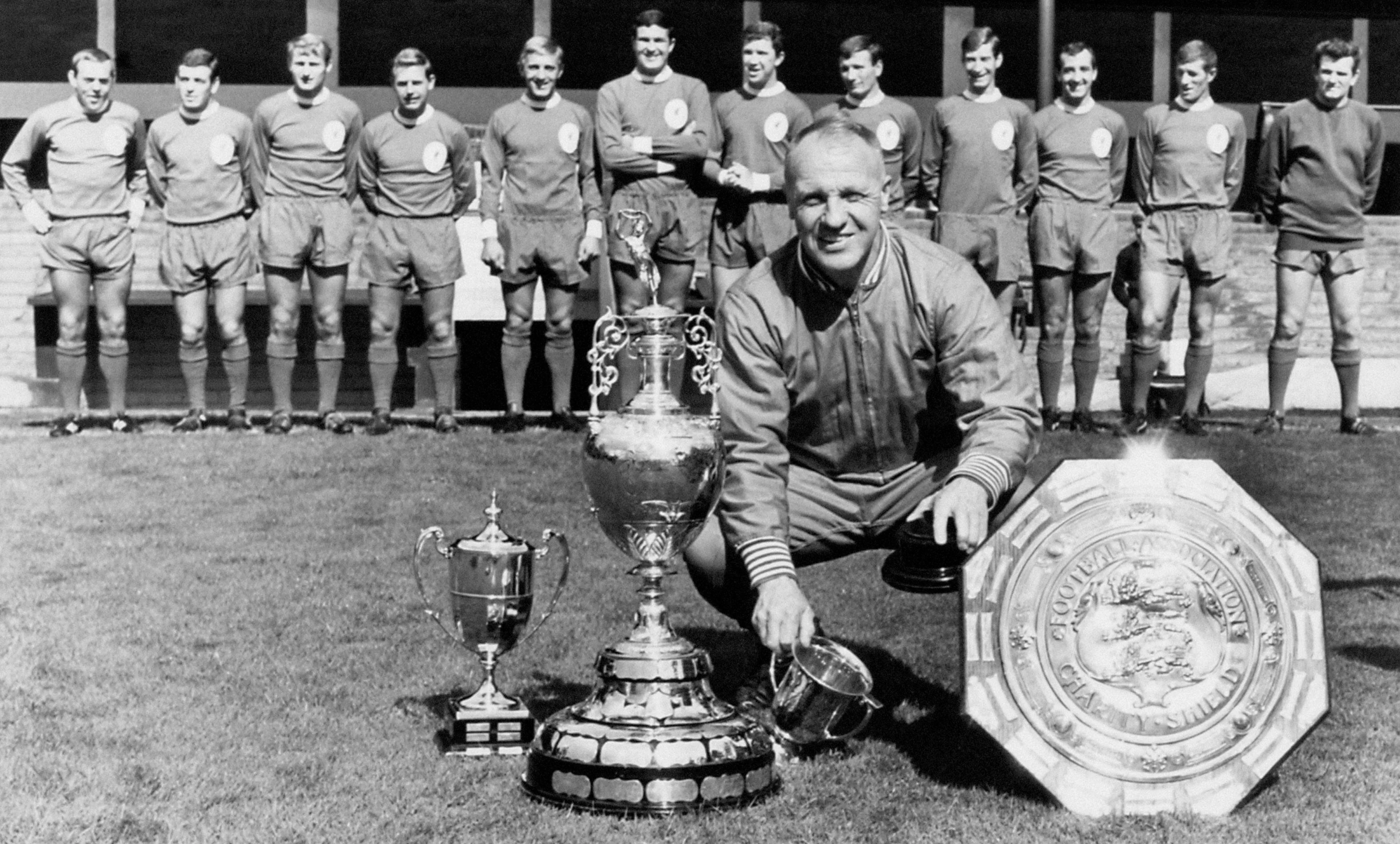 Bill Shankly with trophies
