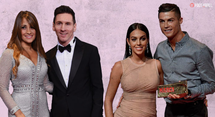 Antonella Roccuzzo, Lionel Messi, Georgina Rodriguez, Cristiano Ronaldo