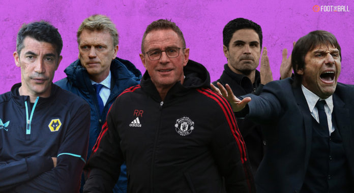 Bruno Lage, David Moyes, Ralf Rangnick, Mikel Arteta, Antonio Conte