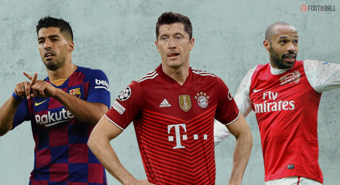 Luis Suarez, Robert Lewandowski, Thierry Henry