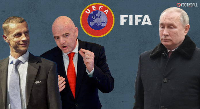 Aleksander Ceferin, Gianni Infantino, Vladimir Putin