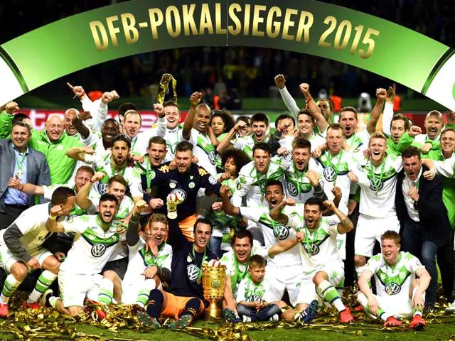 Wolfsburg celebrates the German Football League