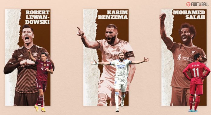 Robert Lewandowski, Karim Benzema, Mo Salah