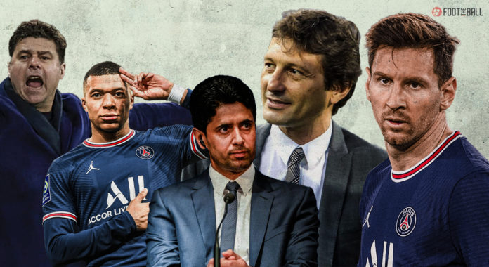 Mauricio Pochettino, Kylian Mbappe, Nasser Al-Khelaifi, Leonardo, Lionel Messi