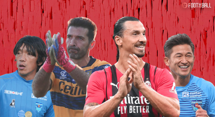 Top 10 players currently active Shunsuke Nakamura, Gianluigi Buffon, Zlatan Ibrahimovic, Kazuyoshi Miura