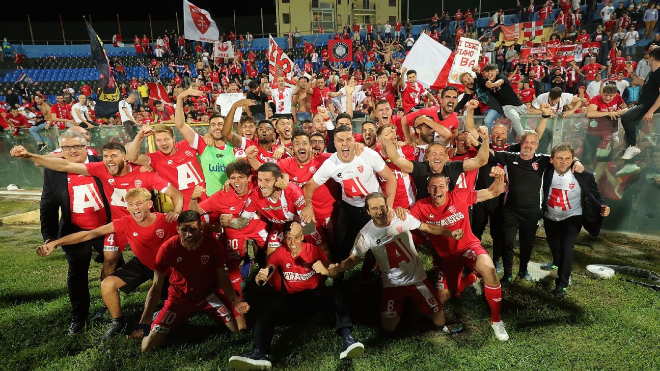 AC Monza celebrate promotion to Serie A